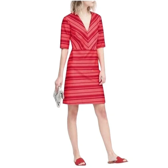 Banana Republic | Dresses | Banana Republic Striped Satin Cocktail Dress  Coralred 2 Nwt 28 | Poshmark